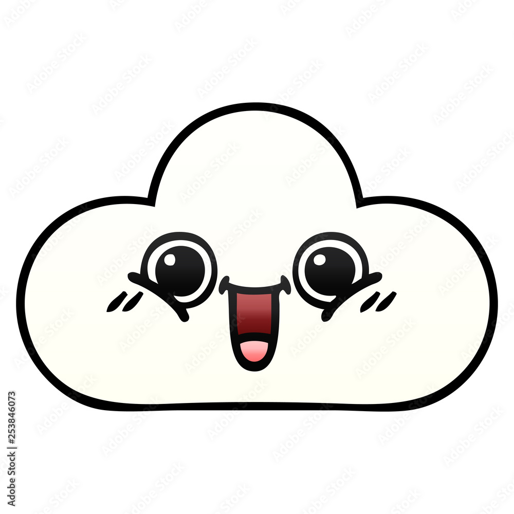 gradient shaded cartoon cloud gradient shaded cartoon cloud