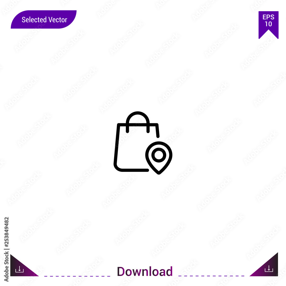 Outline shopping-bag icon isolated on white background. Line pictogram. mobile application, logo, user interface. Editable stroke. EPS10 format vector Outline shopping-bag icon isolated on white background. Line pictogram. mobile application, logo, user interface. Editable stroke. EPS10 format vector