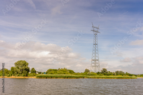 Netherlands, Rotterdam, a tower carrying electricity lines