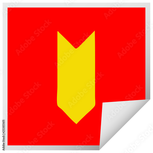 Free Download square peeling sticker cartoon of a medal ribbon - GFXLoad