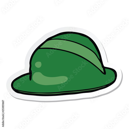 sticker of a cartoon bowler hat