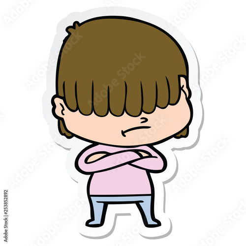 sticker of a cartoon boy with untidy hair