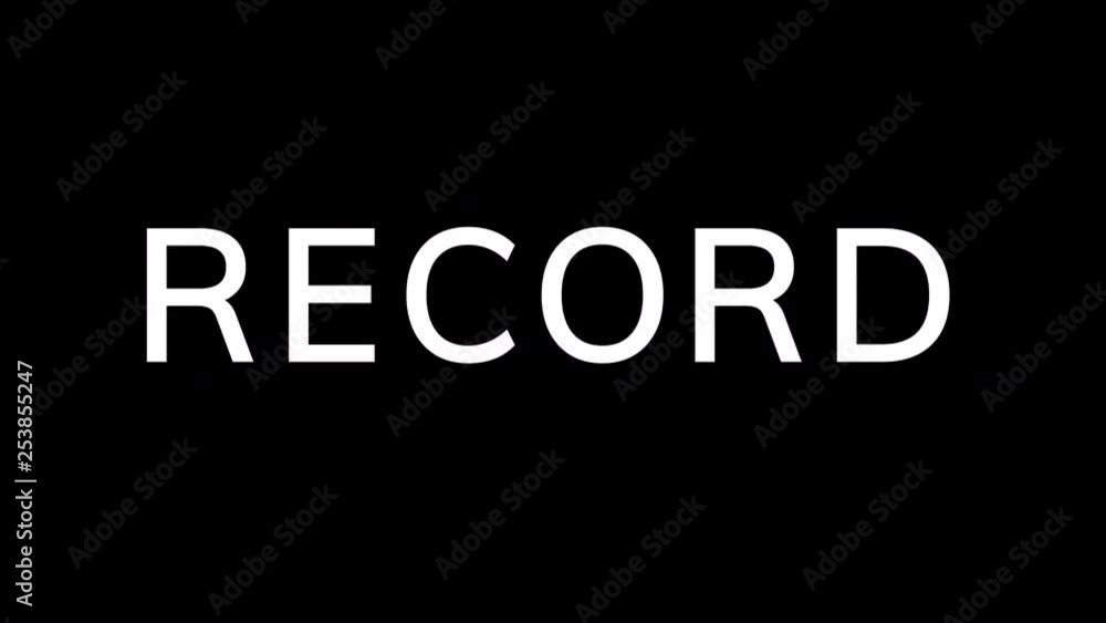 From the Glitch effect arises text RECORD. Then the TV turns off. Alpha channel Premultiplied - Matted with color black From the Glitch effect arises text RECORD. Then the TV turns off. Alpha channel Premultiplied - Matted with color black