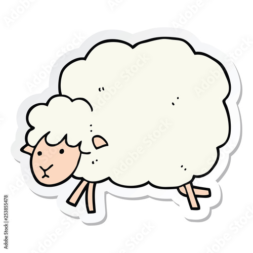 sticker of a cartoon sheep