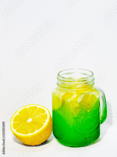 Lemonade drink with lemon slices