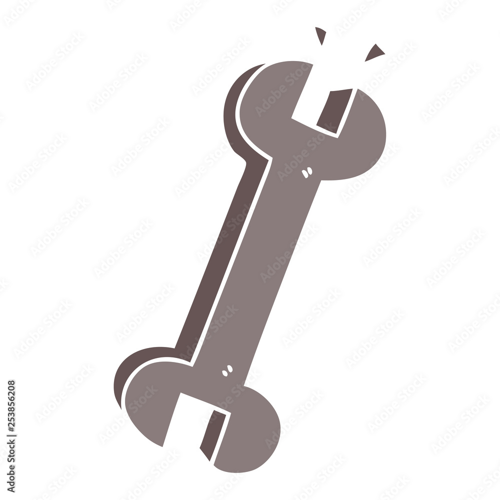 quirky hand drawn cartoon spanner quirky hand drawn cartoon spanner