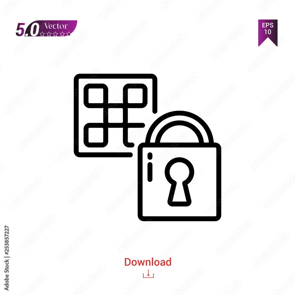 Outline lock icon isolated on white background. Line pictogram. Graphic design, mobile application, logo, user interface. Editable stroke. EPS10 format vector illustration Outline lock icon isolated on white background. Line pictogram. Graphic design, mobile application, logo, user interface. Editable stroke. EPS10 format vector illustration