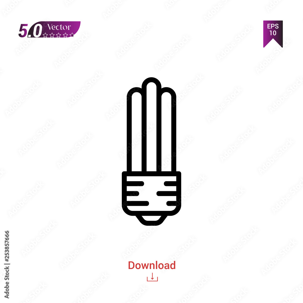 Outline light-bulb icon isolated on white background. Popular icons for 2019 year. Line pictogram. Graphic design, mobile application, logo, user interface. EPS 10 format vector Outline light-bulb icon isolated on white background. Popular icons for 2019 year. Line pictogram. Graphic design, mobile application, logo, user interface. EPS 10 format vector