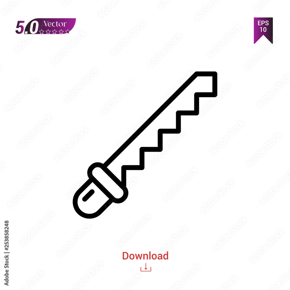 Outline knife icon isolated on white background. Line pictogram. Graphic design, mobile application, logo, user interface. Editable stroke. EPS10 format vector illustration Outline knife icon isolated on white background. Line pictogram. Graphic design, mobile application, logo, user interface. Editable stroke. EPS10 format vector illustration