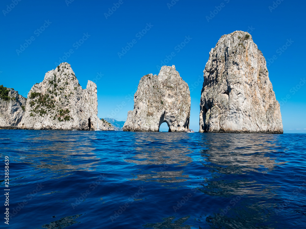 Italy, Capri, Gulf of Naples, Punta di Tragara, Faraglioni Italy, Capri, Gulf of Naples, Punta di Tragara, Faraglioni