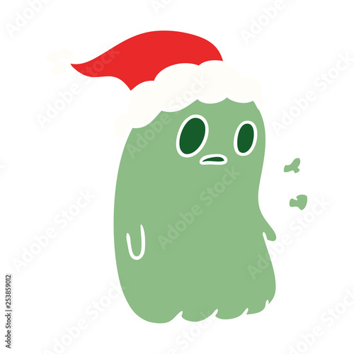 christmas cartoon of kawaii ghost