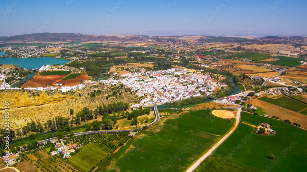 Arcos de la  Frontera. Cadiz. Andalusia. Spain. Drone Photo