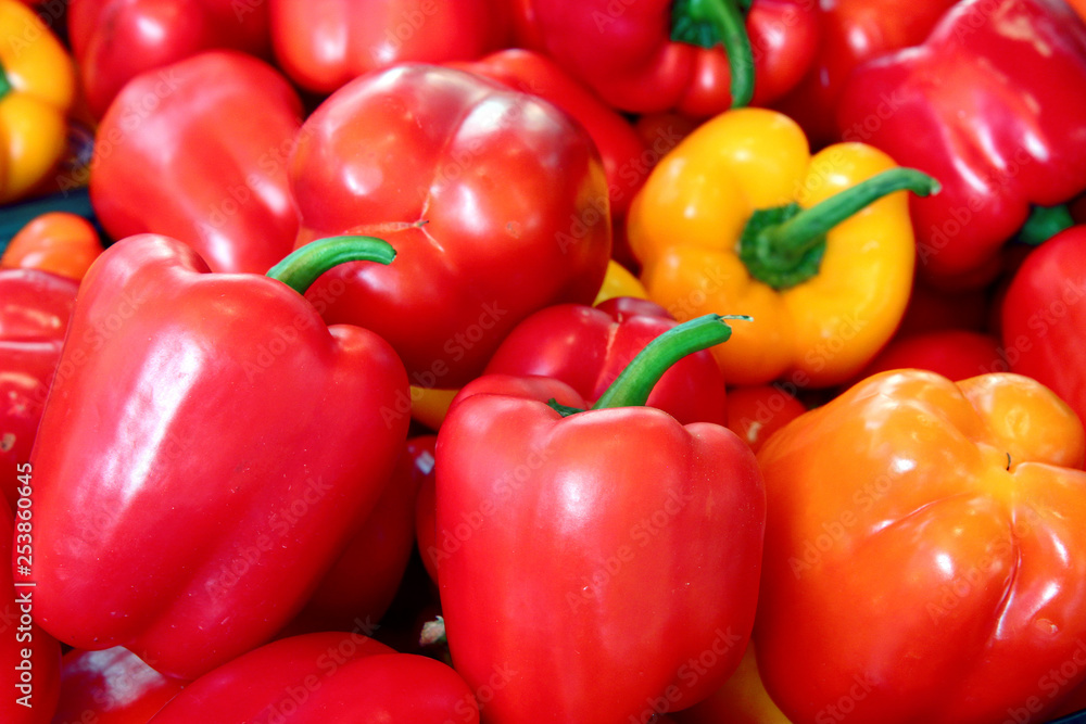 red and yellow peppers