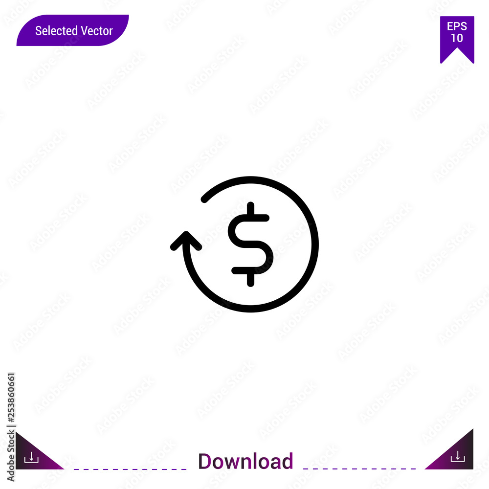 Outline dollar-symbol icon isolated on white background. Line pictogram. mobile application, logo, user interface. Editable stroke. EPS10 format vector Outline dollar-symbol icon isolated on white background. Line pictogram. mobile application, logo, user interface. Editable stroke. EPS10 format vector