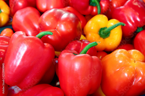 red and yellow peppers