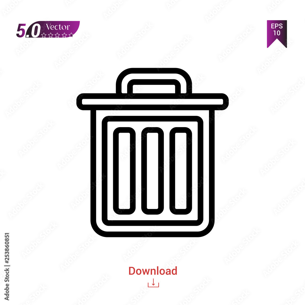 Outline delete icon isolated on white background. Line pictogram. Graphic design, mobile application, logo, user interface. Editable stroke. EPS10 format vector illustration Outline delete icon isolated on white background. Line pictogram. Graphic design, mobile application, logo, user interface. Editable stroke. EPS10 format vector illustration