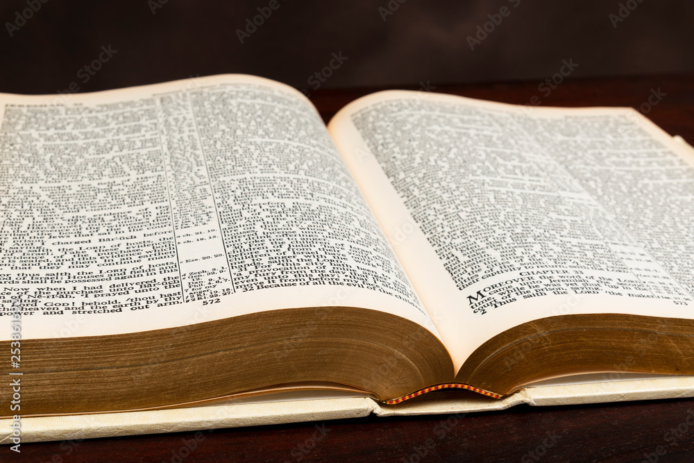 Close-up Photograph of Open Old Bible On Brown Close-up Photograph of Open Old Bible On Brown