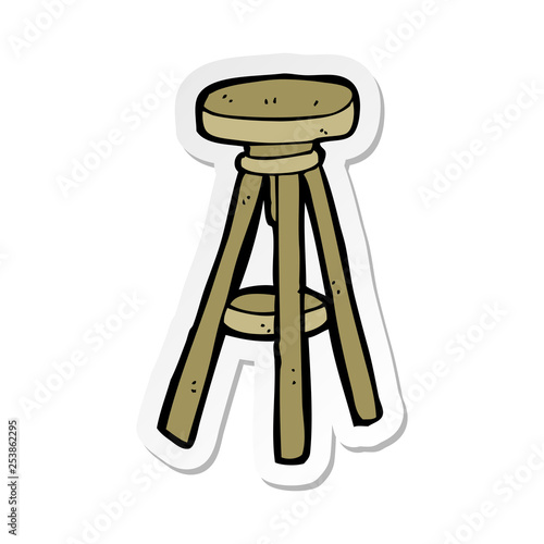 sticker of a cartoon stool