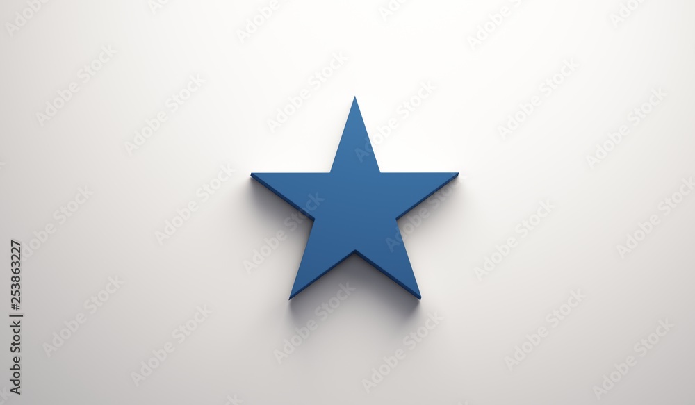 Blue Star Symbol. 3D Render Illustration Blue Star Symbol. 3D Render Illustration