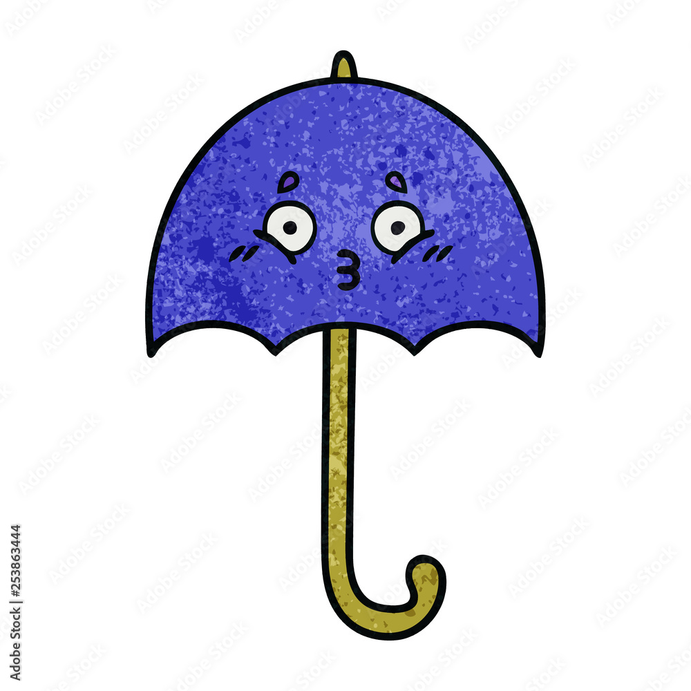 retro grunge texture cartoon umbrella retro grunge texture cartoon umbrella