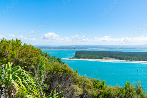 View from Mount Maunganui along scenic Matakana Island