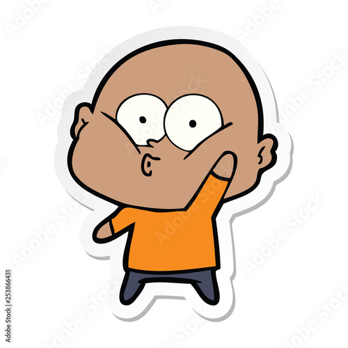 Wallpaper Mural sticker of a cartoon bald man staring Torontodigital.ca