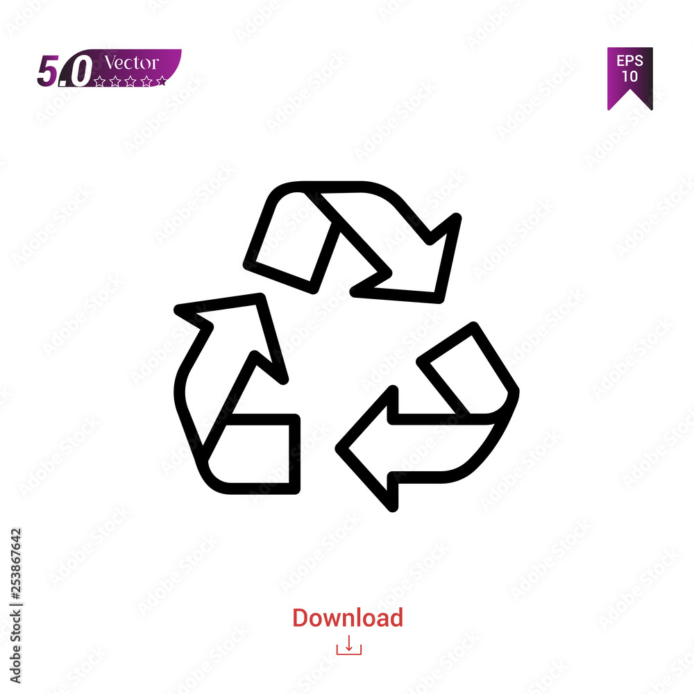 recycling ecology icon isolated on white background. ecology icons Graphic design, mobile application, logo, user interface. Editable stroke. EPS10 format vector illustration recycling ecology icon isolated on white background. ecology icons Graphic design, mobile application, logo, user interface. Editable stroke. EPS10 format vector illustration