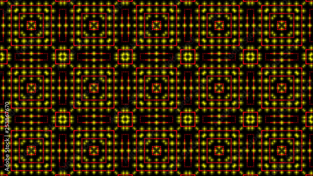 Animated light shinning red, orange and red dots and stars square shapes. Bright shinning colored dots and stars with 3D camera movement. Abstract background with neon and stars and dots effect. Animated light shinning red, orange and red dots and stars square shapes. Bright shinning colored dots and stars with 3D camera movement. Abstract background with neon and stars and dots effect.
