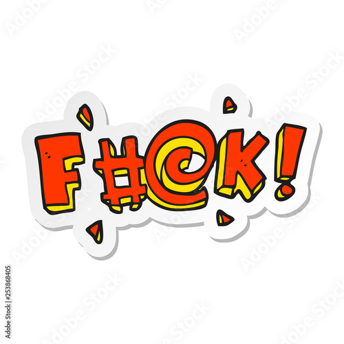 sticker of a cartoon swearword