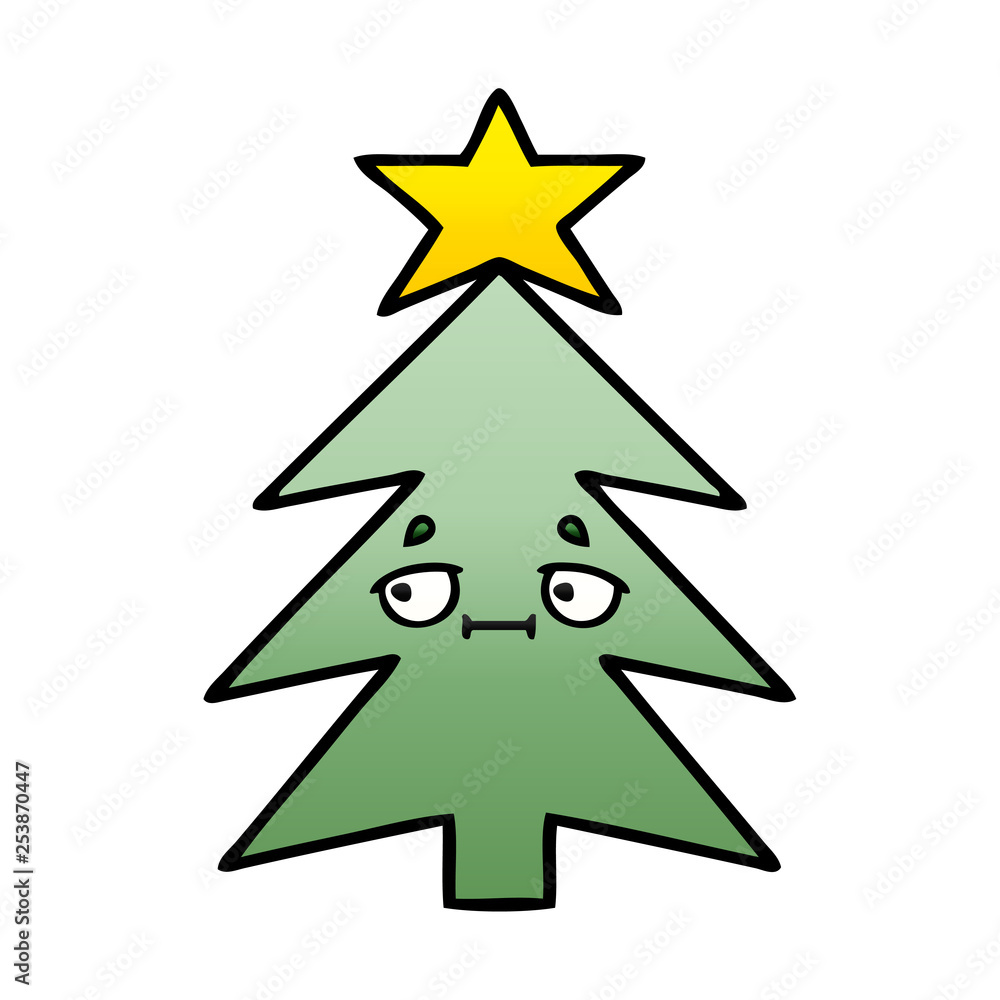 gradient shaded cartoon christmas tree gradient shaded cartoon christmas tree