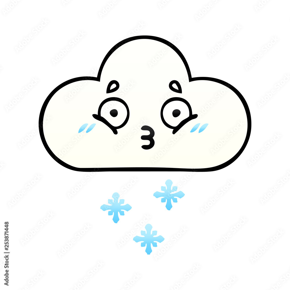 gradient shaded cartoon snow cloud gradient shaded cartoon snow cloud