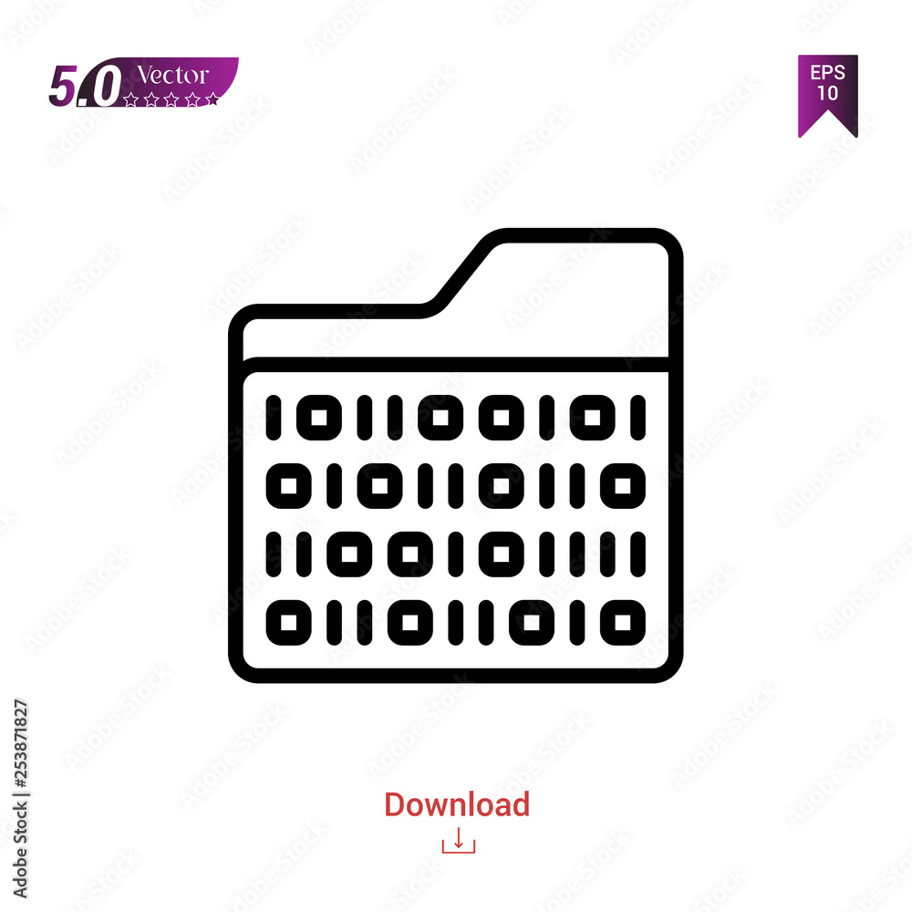 Outline binary icon isolated on white background. Line pictogram. Graphic design, mobile application, artificial intelligence icons, user interface. Editable stroke. EPS10 format vector illustration Outline binary icon isolated on white background. Line pictogram. Graphic design, mobile application, artificial intelligence icons, user interface. Editable stroke. EPS10 format vector illustration