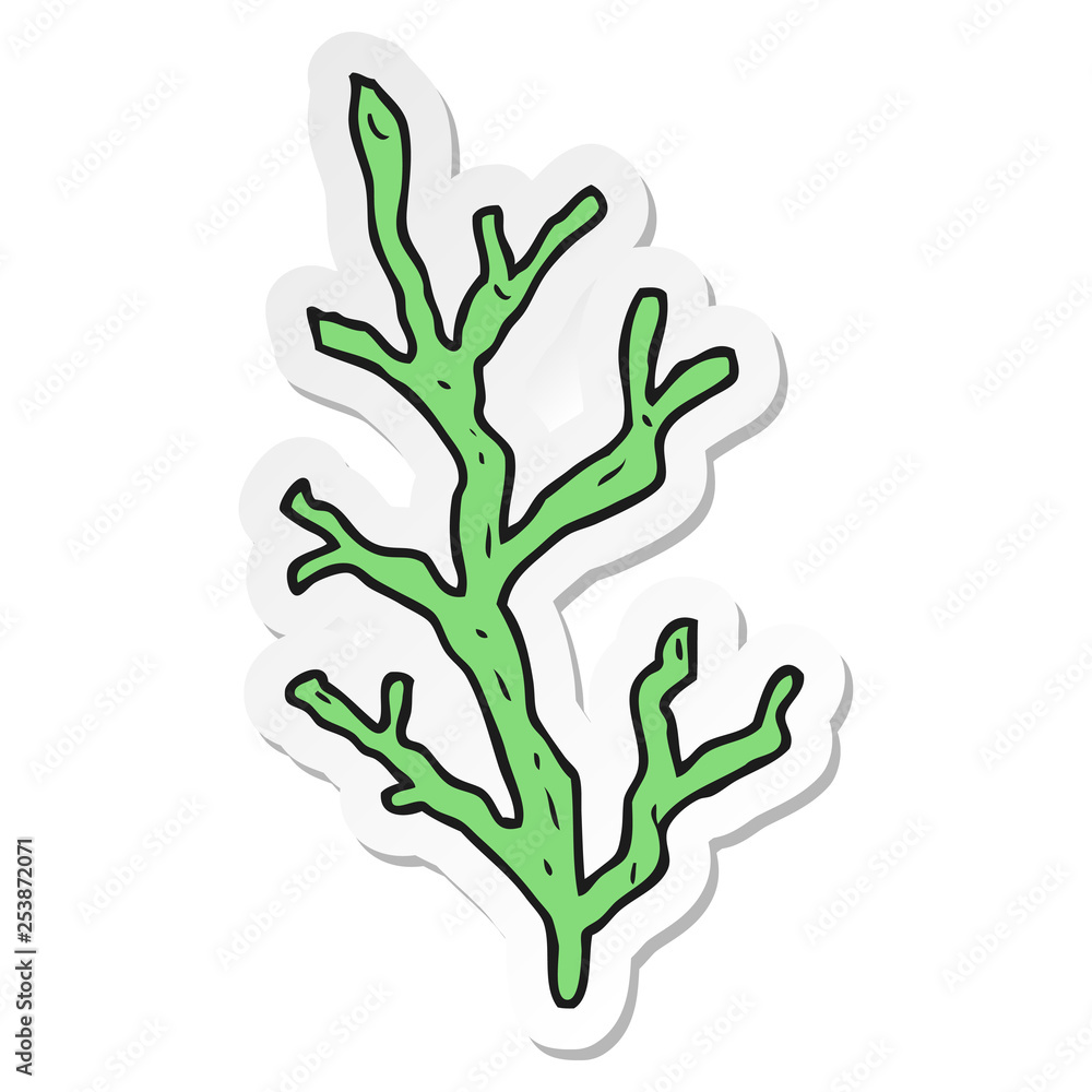 sticker of a cartoon seaweed sticker of a cartoon seaweed