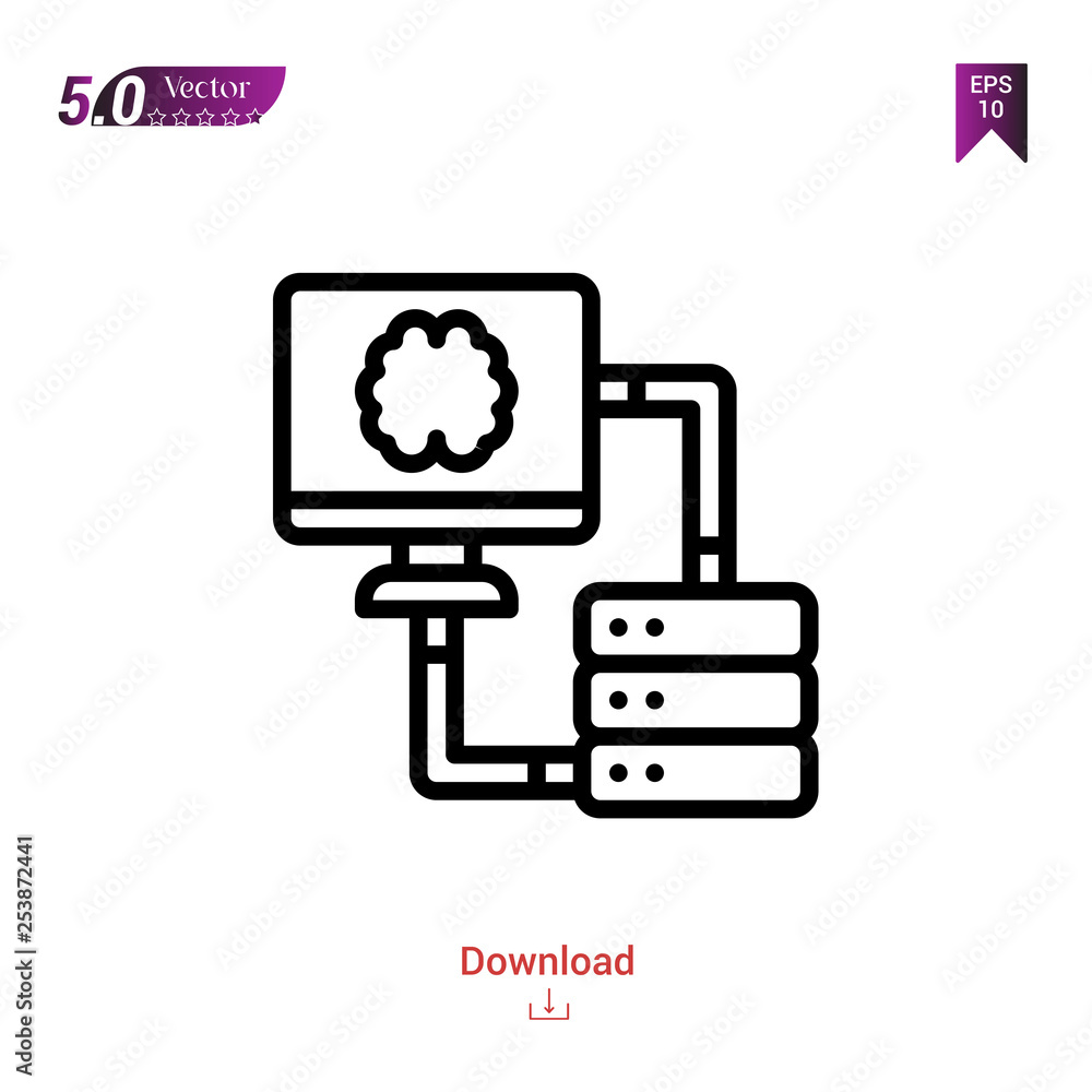 Outline database icon isolated on white background. Line pictogram. Graphic design, mobile application, artificial intelligence icons, user interface. Editable stroke. EPS10 format vector illustration Outline database icon isolated on white background. Line pictogram. Graphic design, mobile application, artificial intelligence icons, user interface. Editable stroke. EPS10 format vector illustration