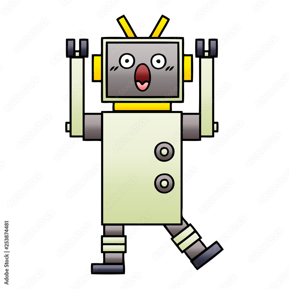 gradient shaded cartoon robot gradient shaded cartoon robot