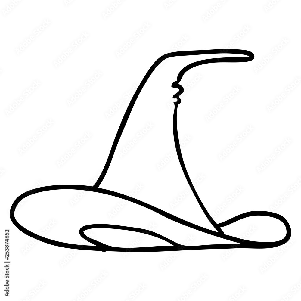 line drawing doodle of a witches hat line drawing doodle of a witches hat