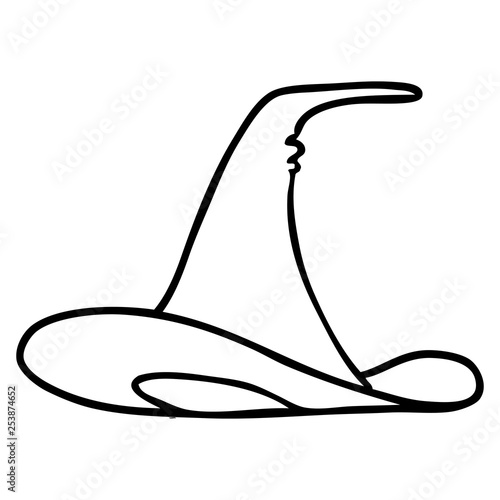 line drawing doodle of a witches hat