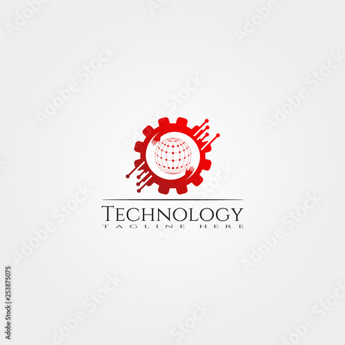 Technology icon template, creative vector logo design, illustration element.