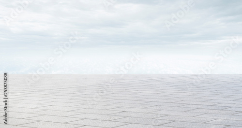 Empty asphalt road with blue sky for mockup