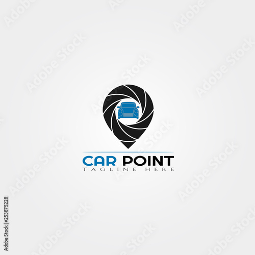 Car point icon template,creative vector logo design,illustration element