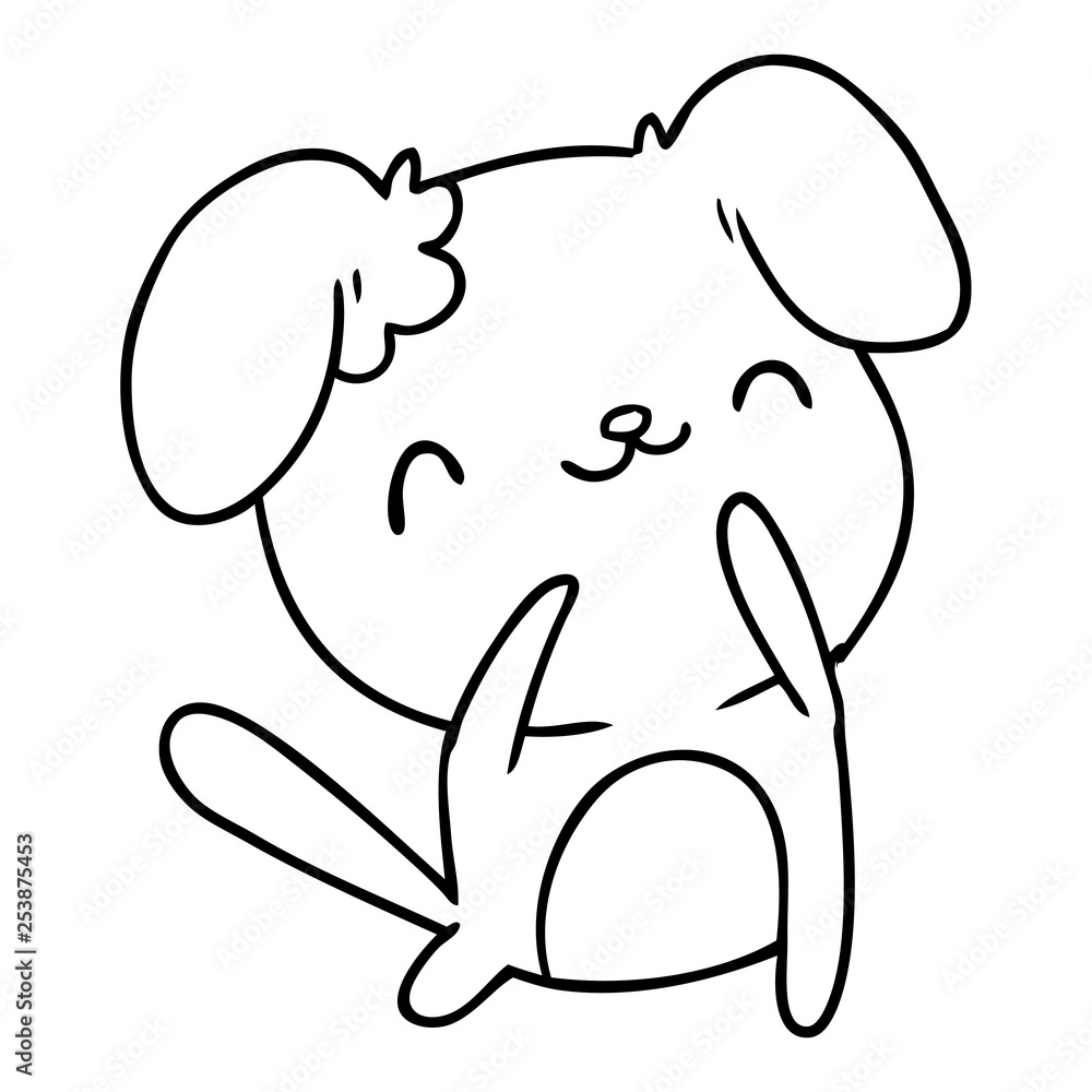 Fototapeta premium line drawing kawaii of a cute dog