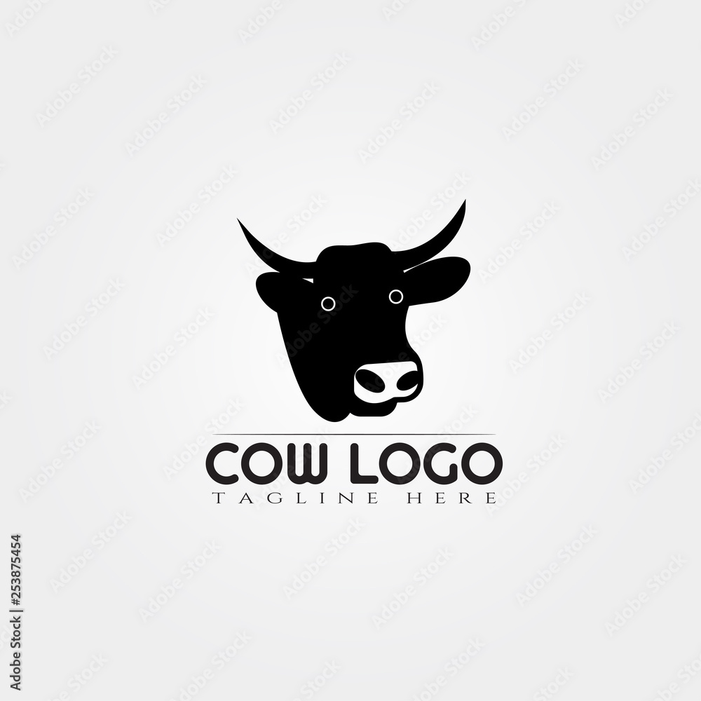 Cow farm icon template, cattle farm symbol, creative vector logo design,  livestock, animal husbandry, illustration element Stock Vector | Adobe Stock