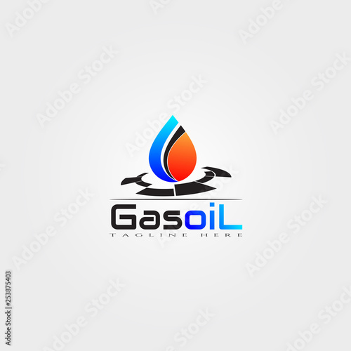 Gas and oil icon template, creative vector logo design, illustration element.