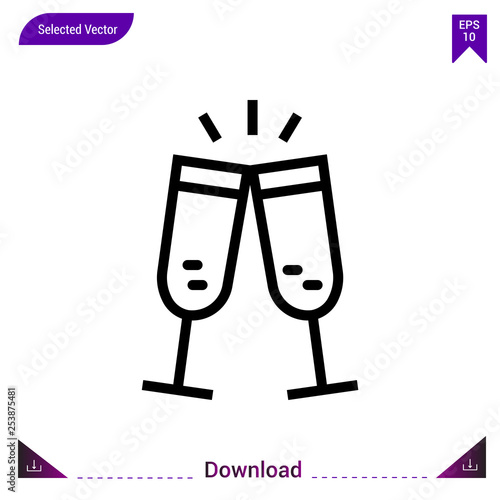 cheers vector icon. Best modern, simple, isolated, flat icon for website design or mobile applications, UI / UX design vector format
