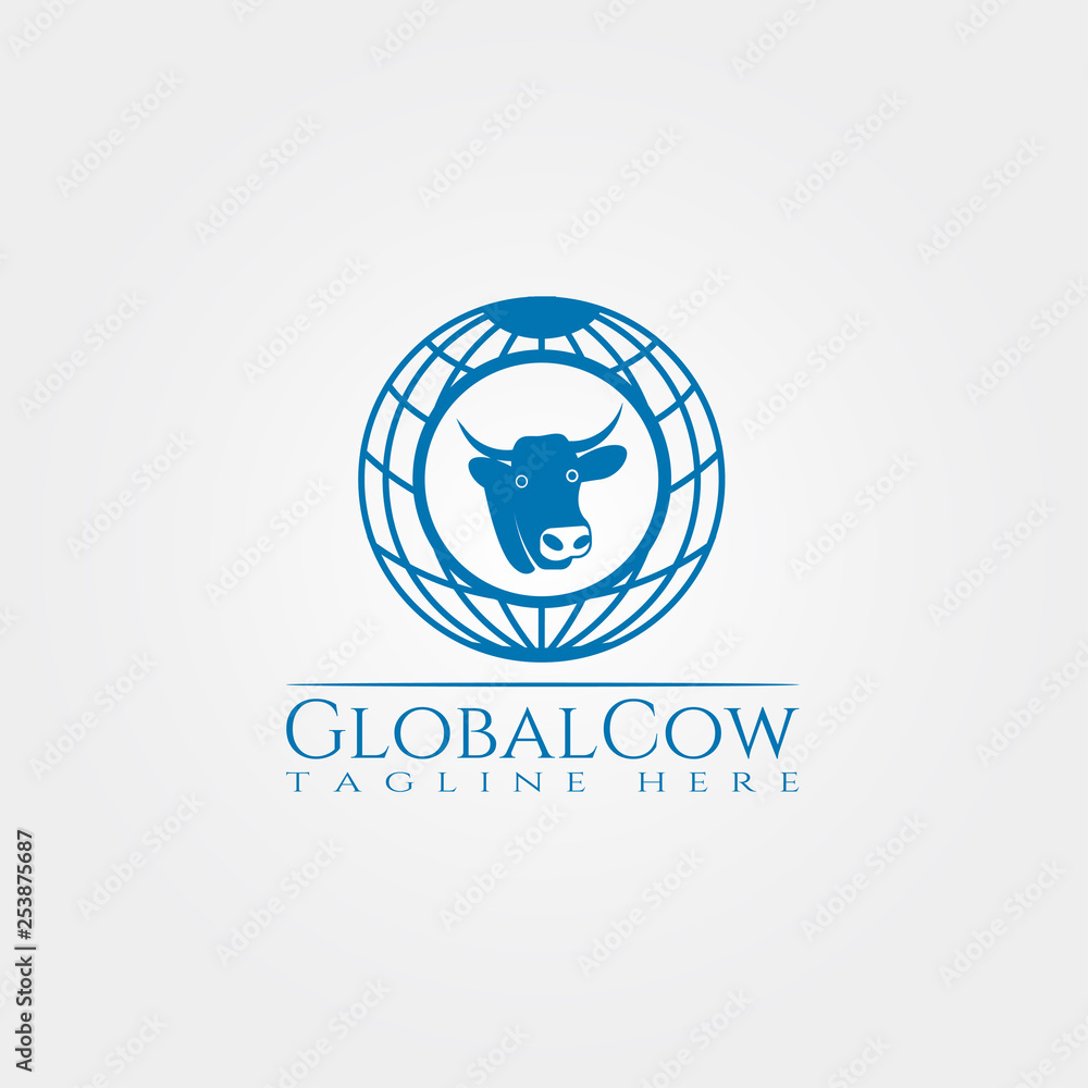 Cow farm icon template, cattle farm symbol, global cow , creative vector  logo design, livestock, animal husbandry, illustration element Stock Vector  | Adobe Stock