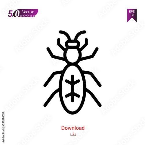 Outline ant icon isolated on white background. insect icons. Graphic design, mobile application, logo, user interface. Editable stroke. EPS10 format vector illustration