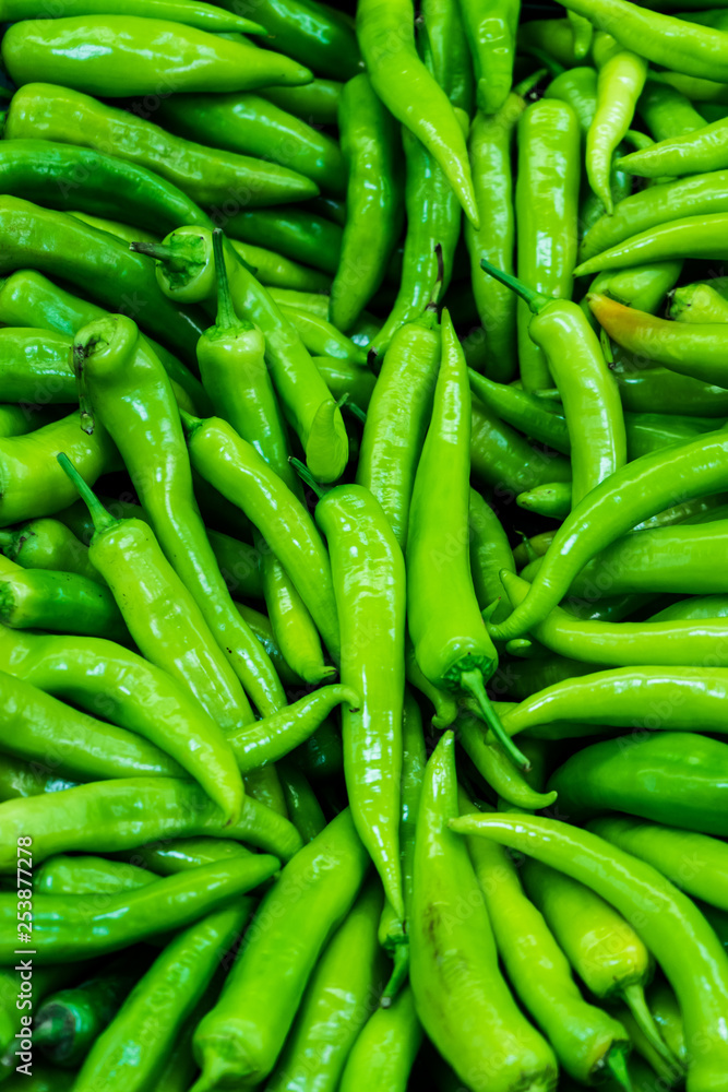 Ton of Organic Green Pepper Background