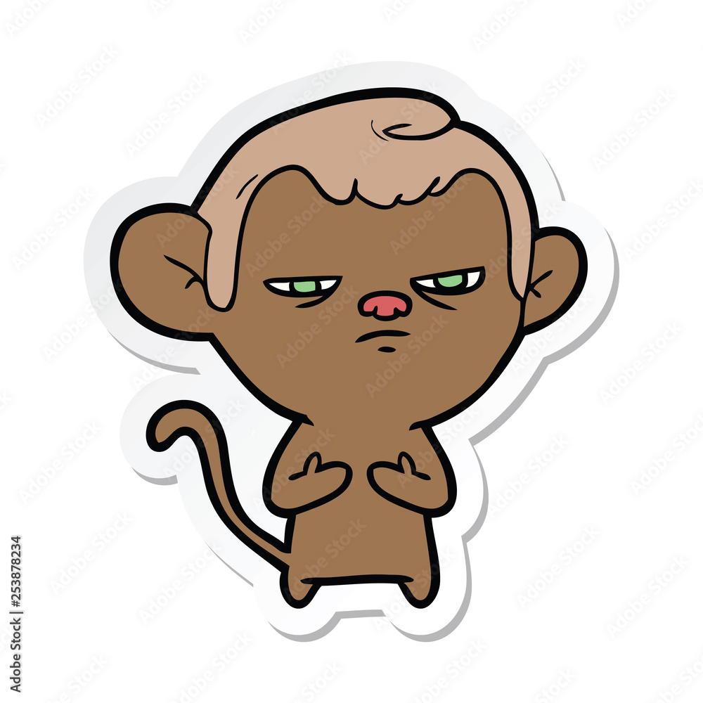 sticker of a cartoon monkey sticker of a cartoon monkey