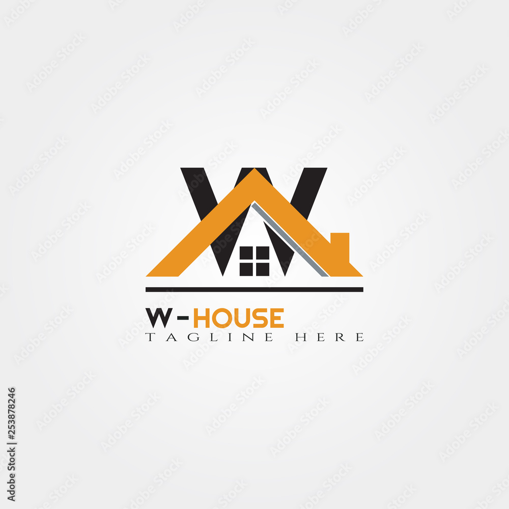 House icon template with W letter, home creative vector logo design, architecture,building and construction, illustration element House icon template with W letter, home creative vector logo design, architecture,building and construction, illustration element