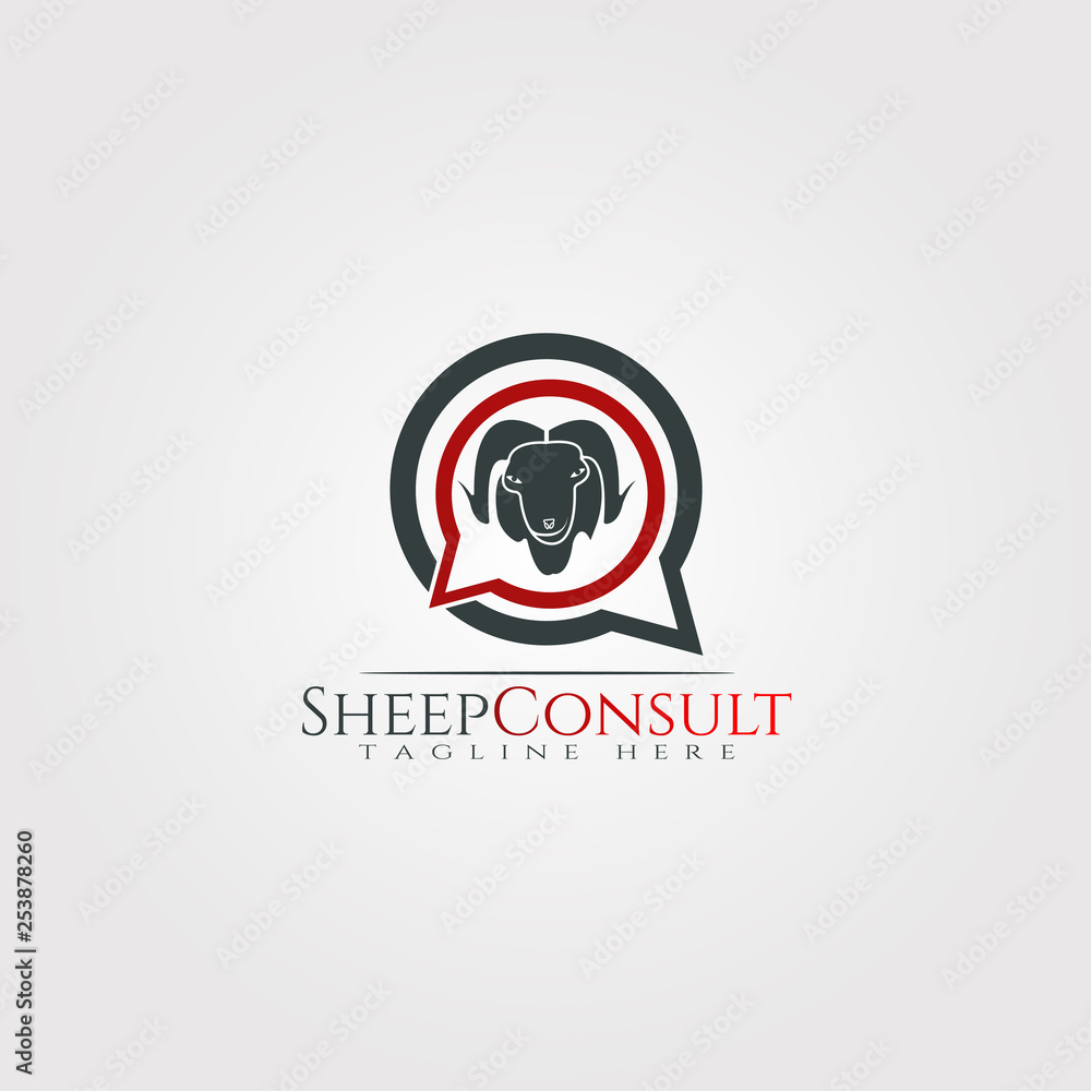 Sheep farm icon template, creative vector logo design, sheep consult, animal husbandry, illustration element Sheep farm icon template, creative vector logo design, sheep consult, animal husbandry, illustration element